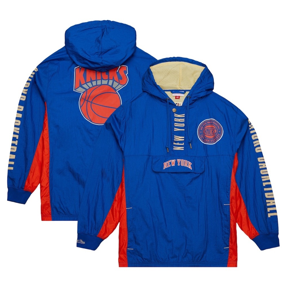 New York Knicks Hardwood Classics Team OG 2.0 Anorak Hoodie Half-Zip Windbreaker